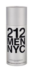 Carolina Herrera 212 NYC Men дезодорант для мужчин 150 мл цена и информация | Мужская парфюмированная косметика | pigu.lt