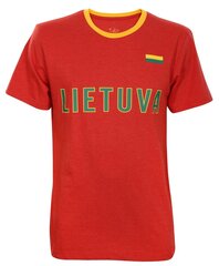Sirgalių marškinėliai su lietuviška atributika, raudoni kaina ir informacija | Lietuviška sirgalių atributika | pigu.lt
