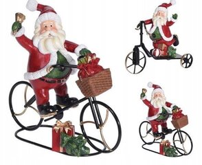 Dekoracija Kalėdų senelis ant dviračio, 17x8.7x16.5 cm kaina ir informacija | Kalėdinės dekoracijos | pigu.lt