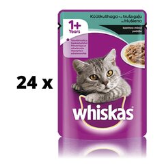 Консервы для кошек Whiskas Adult, с мясом кролика, 100 г x 24 шт. упаковка цена и информация | Консервы для кошек | pigu.lt