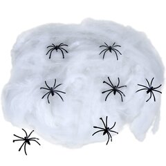 Helovyno dekoracija tinklas baltas, 200 gramų, 4 vorai juodi kaina ir informacija | Dekoracijos šventėms | pigu.lt