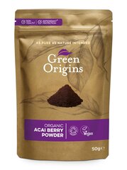 Acai uogų milteliai Green Origins Organic Acai Berry Powder, 50 g kaina ir informacija | Funkcinis maistas | pigu.lt