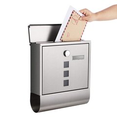 Pašto dėžutė pagaminta iš nerūdijančio plieno SONGMICS, sidabrinė kaina ir informacija | Pašto dėžutės, namo numeriai | pigu.lt