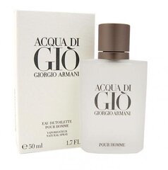Giorgio Armani Acqua di Gio EDT для мужчин 50 мл цена и информация | Мужские духи | pigu.lt